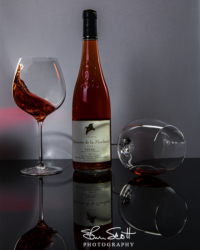 Mordorée Tavel Rose Wine and Glass by Steve Scott Photography